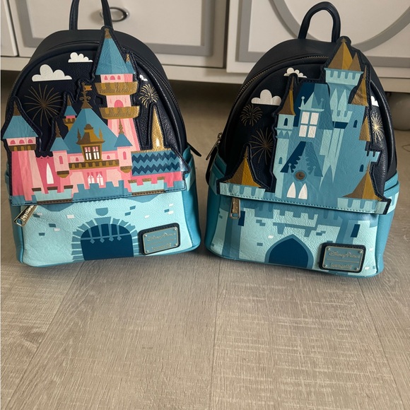 Loungefly Disney’s sleeping beauty Castle & Cinderella Castle mini backpack set